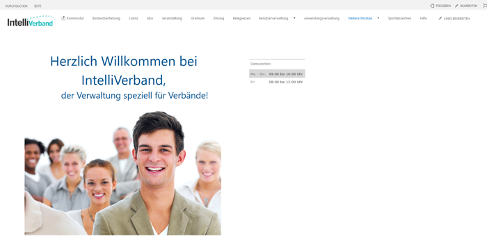 Screenshot des Portals IntelliVerband