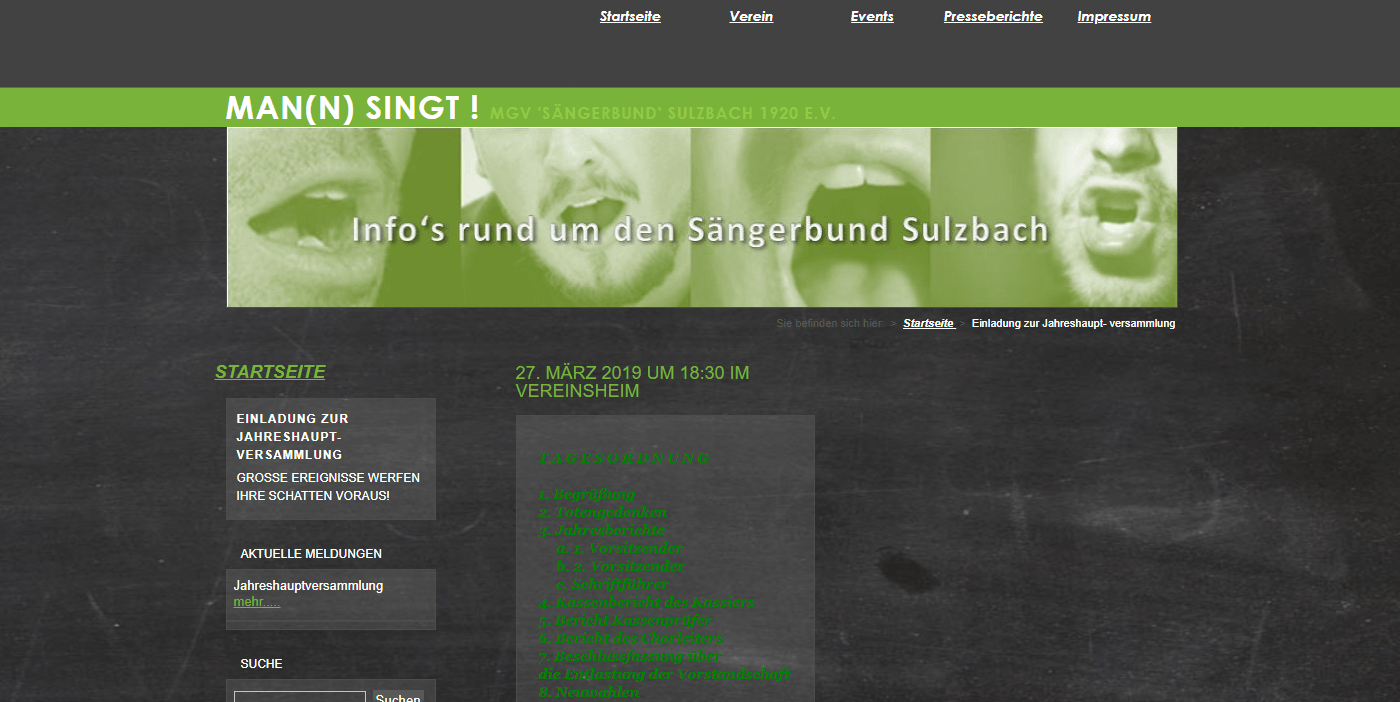 Designbeispiel Sängerbund Sulzbach