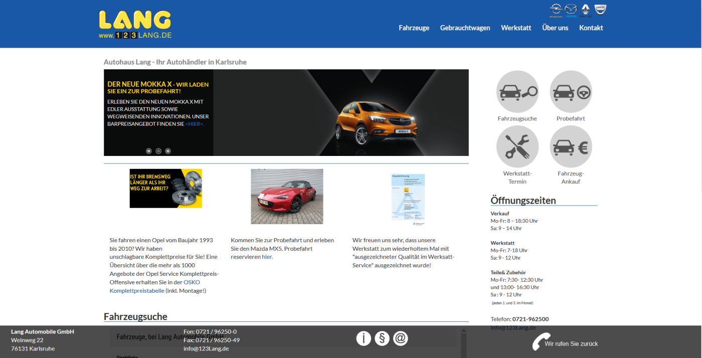 Designbeispiel Autohaus Lang