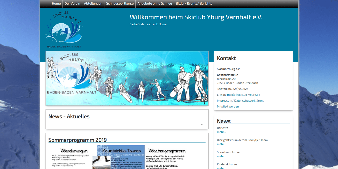 Designbeispiel Skiclub Yburg
