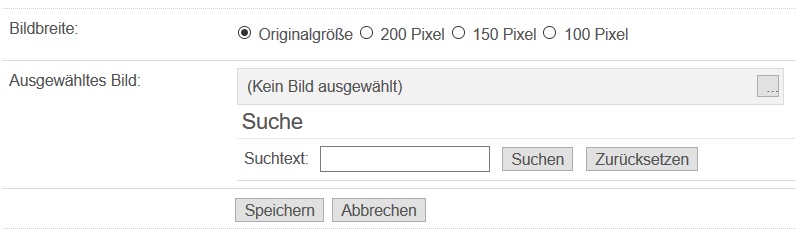 Bildgröße festlegen