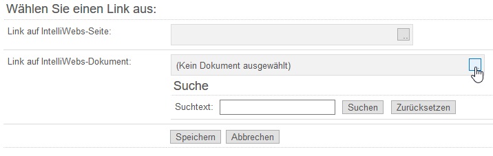 Link auswählen in IntelliWebs