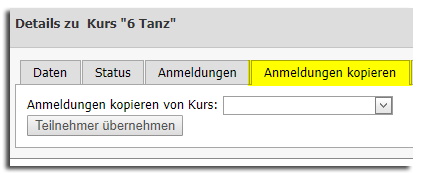 Anmeldungen aus Kursen kopieren IntelliEvent