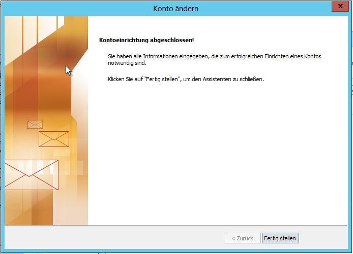 Kontoeinrichtung abgeschlossen