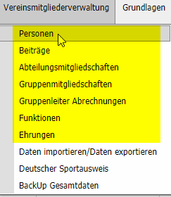 Übersichtsliste mit Kontaktinformationen