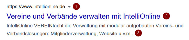 Suchergebnis in Google